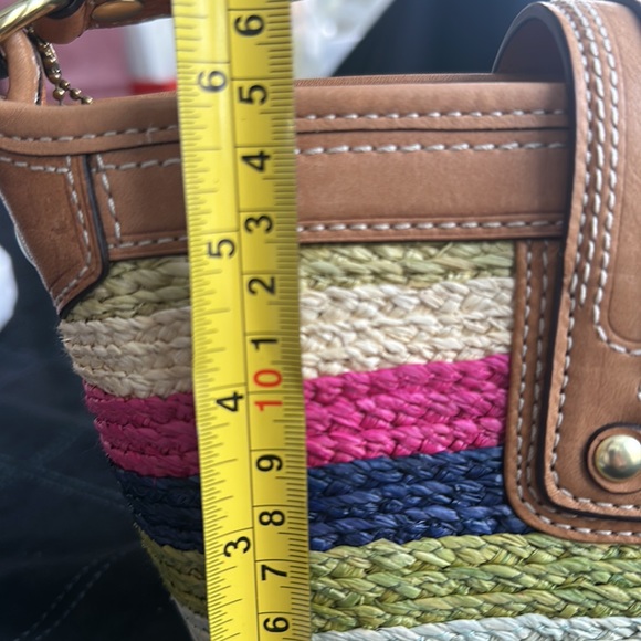 Coach Straw Top Handle Mini in Straw and Natural leather Signature C New 41248 - Picture 12 of 13